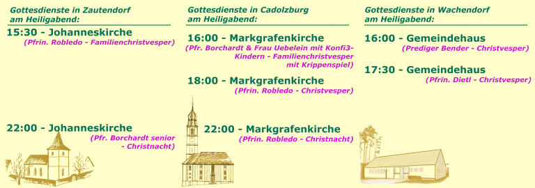 Gottesdienste Heiligabend (Slider)