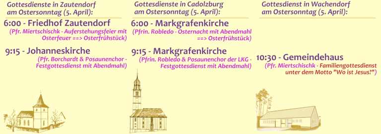 Gottesdienste Ostersonntag (Slider)