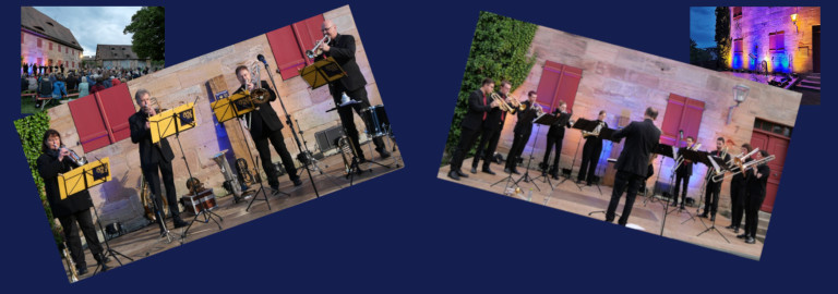 Banner mit Fotos vom Bezirksposaunentag