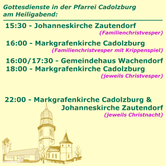 Gottesdienste Heiligabend