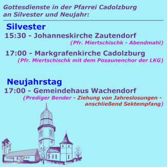 Gottesdienste Jahreswechsel