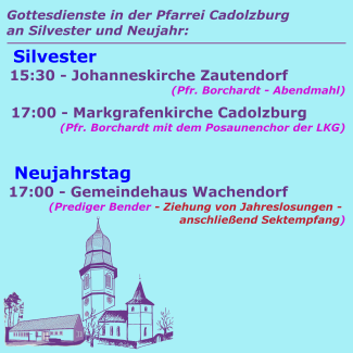 Gottesdienste Jahreswechsel