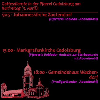 Gottesdienste Krafreitag