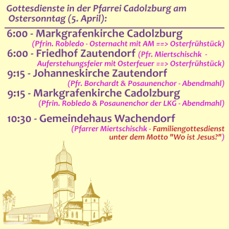 Gottesdienste Ostersonntag