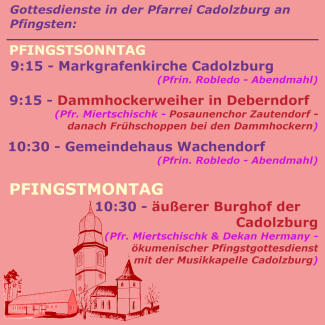 Gottesdienste an Pfingsten