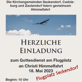Ankündigung Himmelfahrt in Seckendorf 2022