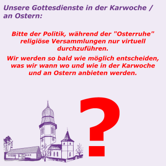 Ostergottesdienste Fragezeichen