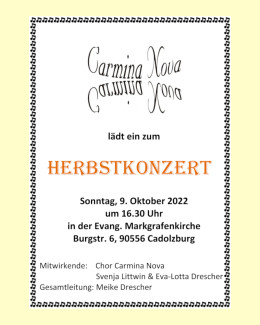 Herbstkonzert Carmina Nova