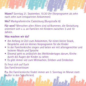 Familienkirche Flyer