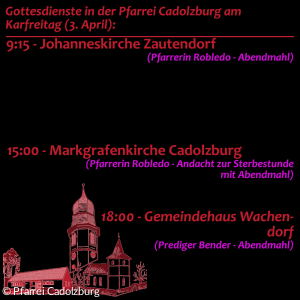 Gottesdienste Krafreitag