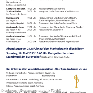 Bezirksposaunentag Cadolzburg: Programm Samstag (Fortsetzung vom vorigen Bild)