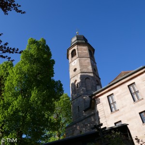 Markgrafenkirche Cadolzburg aus der Froschperspektive