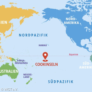 Lage der Cookinseln im Pazifik